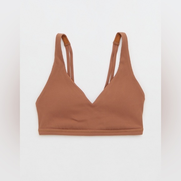 OFFLINE BY AERIE RIBBED PLUNGE SPORTS BRA NWT - Picture 2 of 3